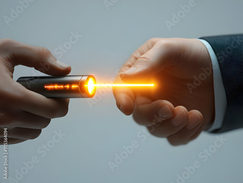 Wallpaper Mural Futuristic Laser Pointer Close-up Hands Macro Business Presentation Illustration Torontodigital.ca