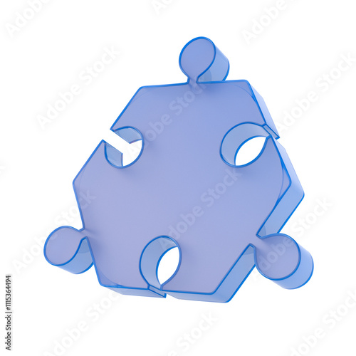Glass puzzle on white backg...
