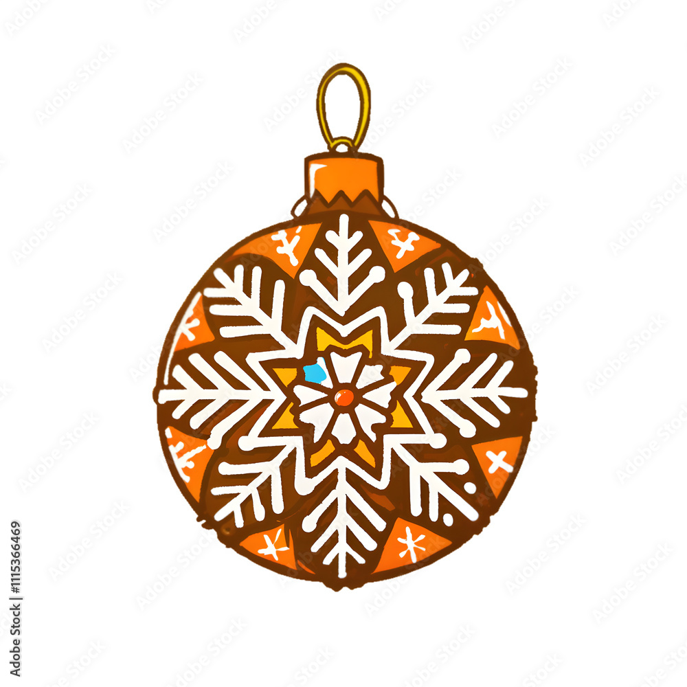 Fototapeta premium Turquoise Snowflake Ornament with Golden Hook. Turquoise Snowflake Ornament with Golden Hook