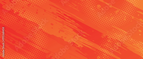 Abstract Sports Background with Orange and Red Gradient Brushstrokes and Halftone Effect