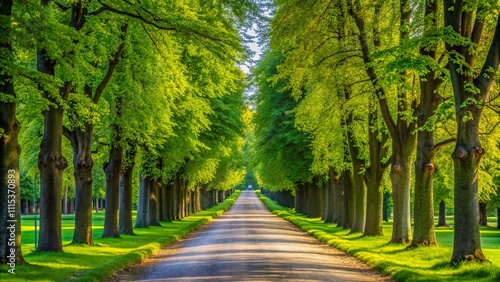 Swedish Summer Avenue, Drottningholm Perspective, Lush Trees