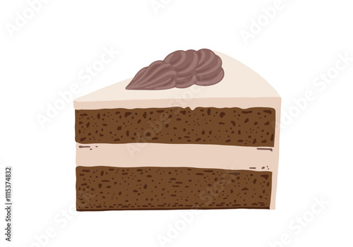 シンプルなチョコレートケーキのイラスト