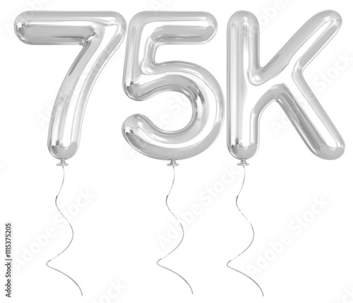 75K Follow Silver Balloon  photo