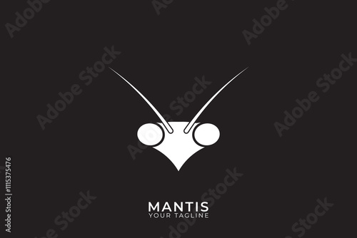 Mantis logo vector design, Mantis logo, Insect. Grasshopper line logo, silhouette logo.