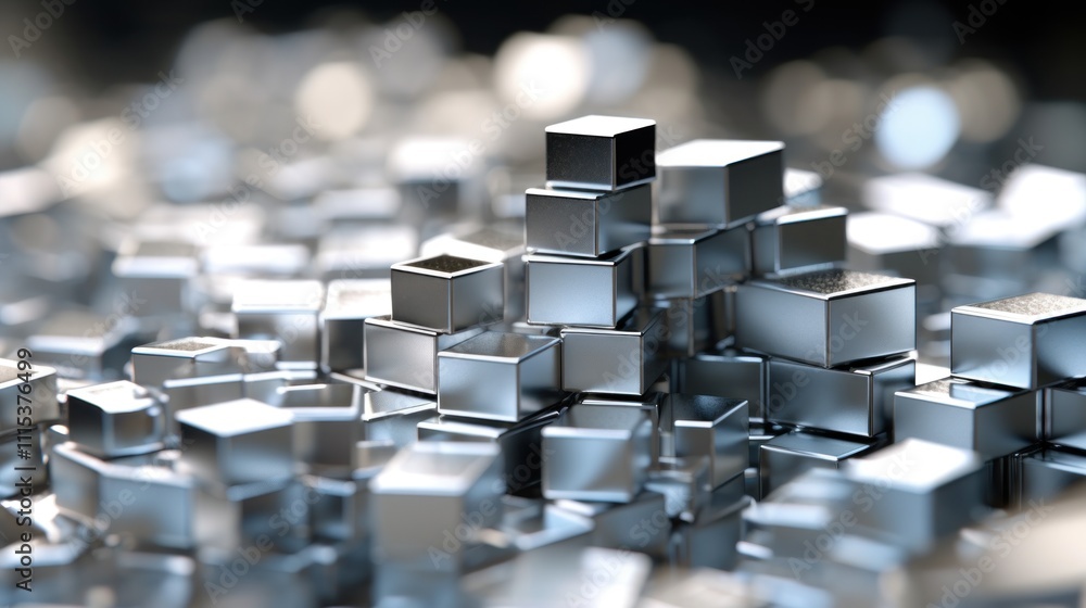 Obraz premium Abstract Silver Cubes