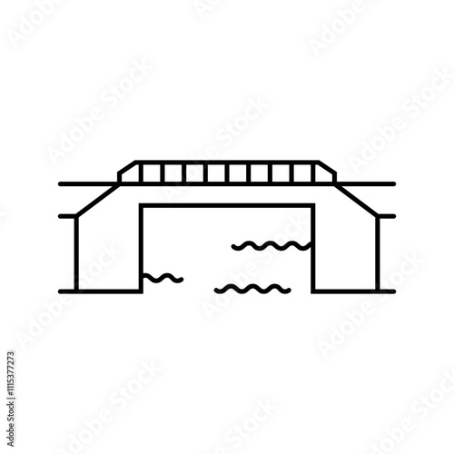 girder bridge line icon vector. girder bridge sign. isolated contour symbol black illustration