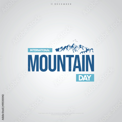 International Mountain Day. December 11. Suitable for poster and banner. Vector illustration