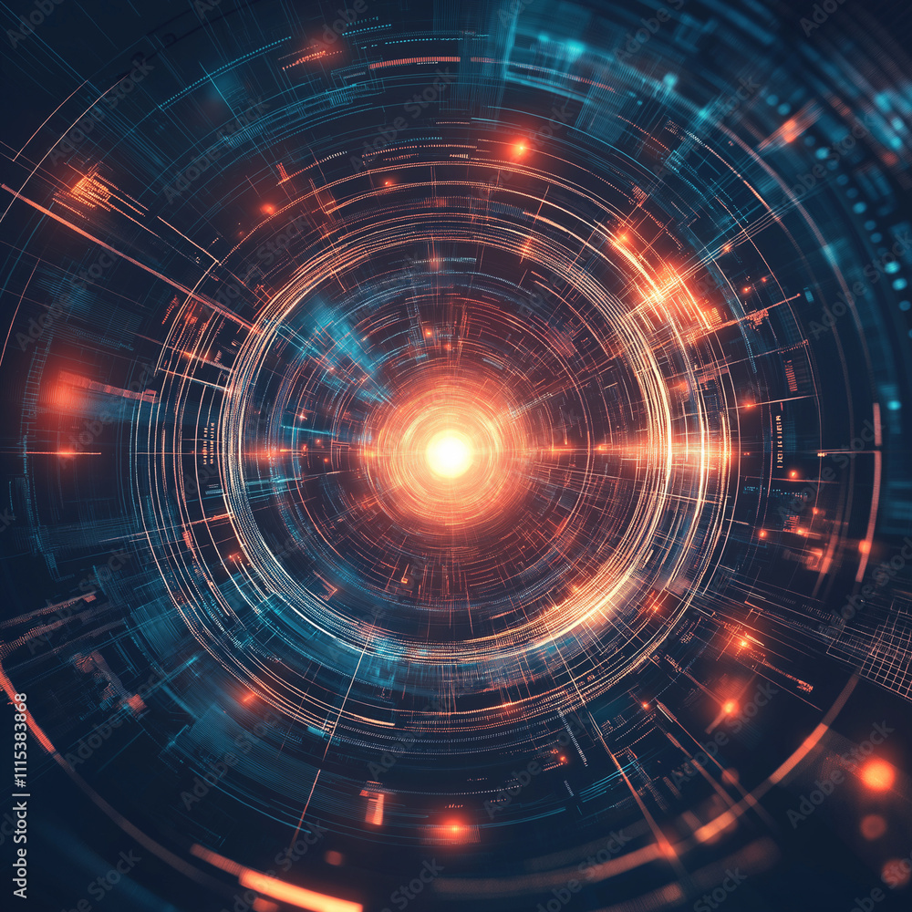 Obraz premium Hi-tech background image, future technology ,generative AI illustration