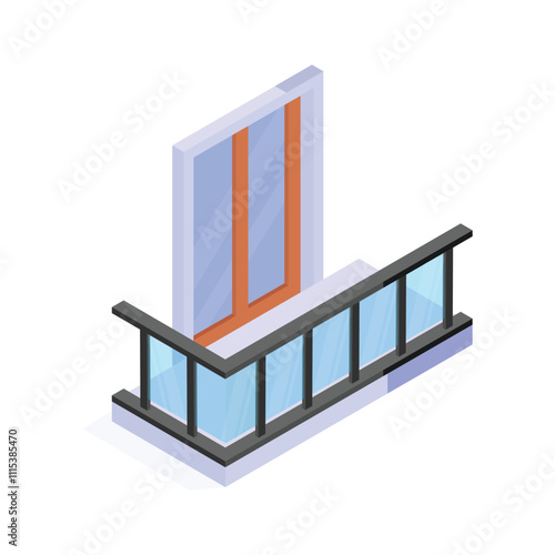 Sleek glass balcony attached to a modern building structure