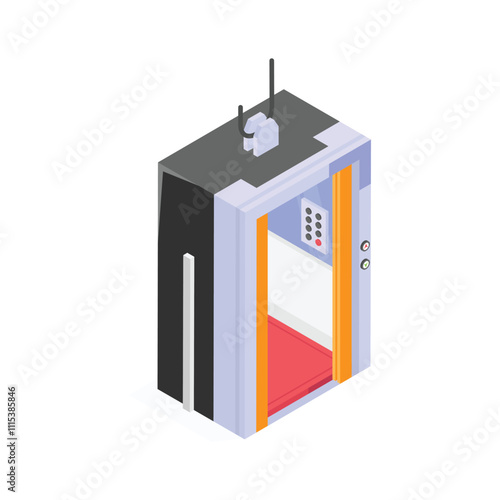 A lift in isometric trendy icon, editable vector of elevator