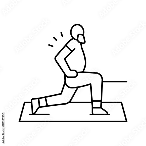 exercise elderly leisure line icon vector. exercise elderly leisure sign. isolated contour symbol black illustration