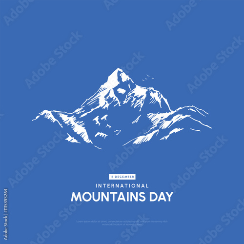 vector illustration of 11 December World Mountain Day, good for World Mountain Day celebration. Creative design.