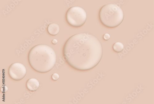 Liquid gel or serum on microscope screen on isolated flat background