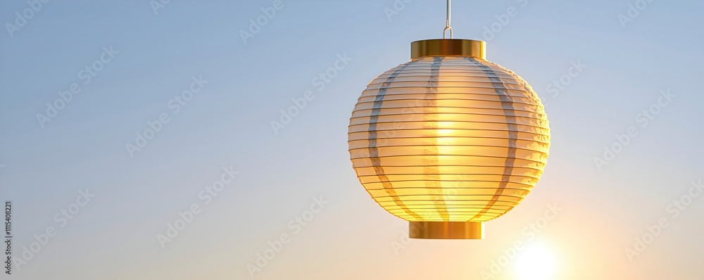 Fototapeta premium Elegant Paper Lantern Against Clear Sky