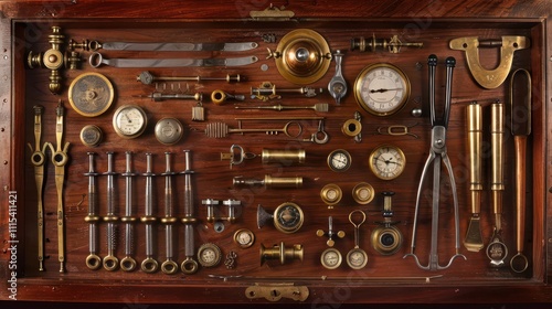 Vintage Woodworking Machine Workshop. Nostalgic Craftsmanship Concept