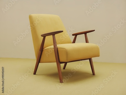 Wallpaper Mural Yellow Armchair with Wooden Frame Torontodigital.ca