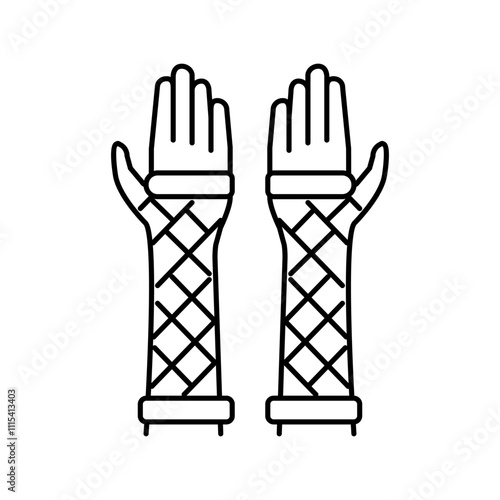 fishnet goth subculture line icon vector. fishnet goth subculture sign. isolated contour symbol black illustration