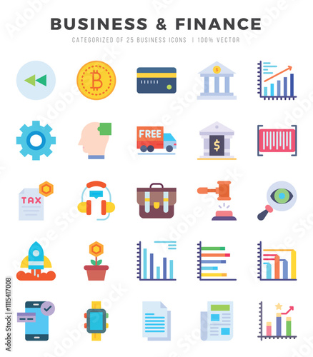 Business & Finance Icon Bundle 25 Icons for Websites and Apps