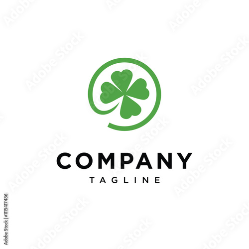 Clover and arrow logo icon vector