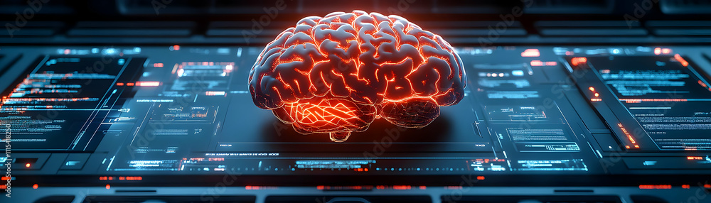 Fototapeta premium Futuristic Mental Health Support Session Close-Up with Digital Interfaces