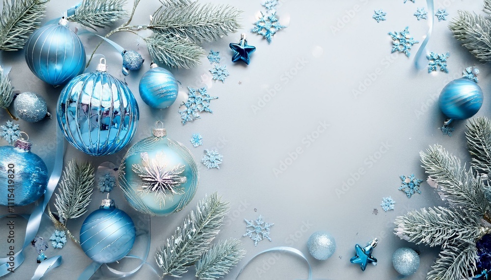 Refreshing Seasonal Frame with Blue and Silver Refreshing Seasonal Frame with Blue and Silver