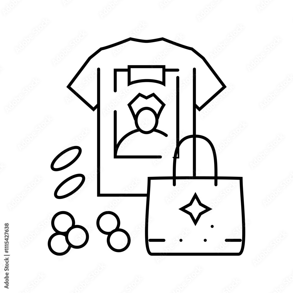 Obraz premium fan merchandise otaku line icon vector. fan merchandise otaku sign. isolated contour symbol black illustration