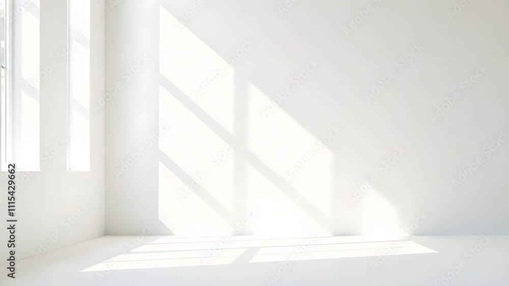 Obraz premium white background in the photo studio with the rays of the sun