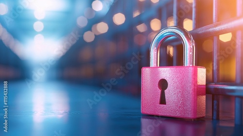 A graphic illustration of a padlock superimposed on a warehouse, representing the importance of physical and digital security measures to protect inventory and data.