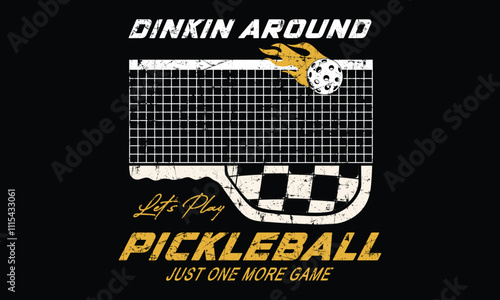Let's Play Pickleball diking around slogan sports club vector t-shirt design for apparel graphic print artwork