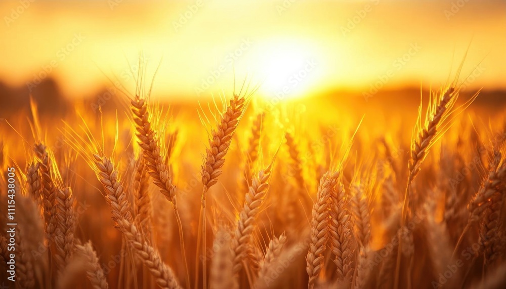A golden wheat field at sunset, capturing the beauty of nature. A golden wheat field at sunset, capturing the beauty of nature.