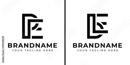 Letters PE or BE Monogram Logo Set, suitable for any business with PE EP BE or EB initials