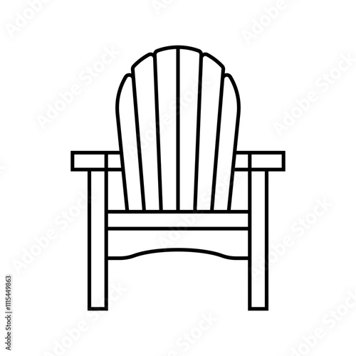 adirondack chair outdoor furniture line icon vector. adirondack chair outdoor furniture sign. isolated contour symbol black illustration