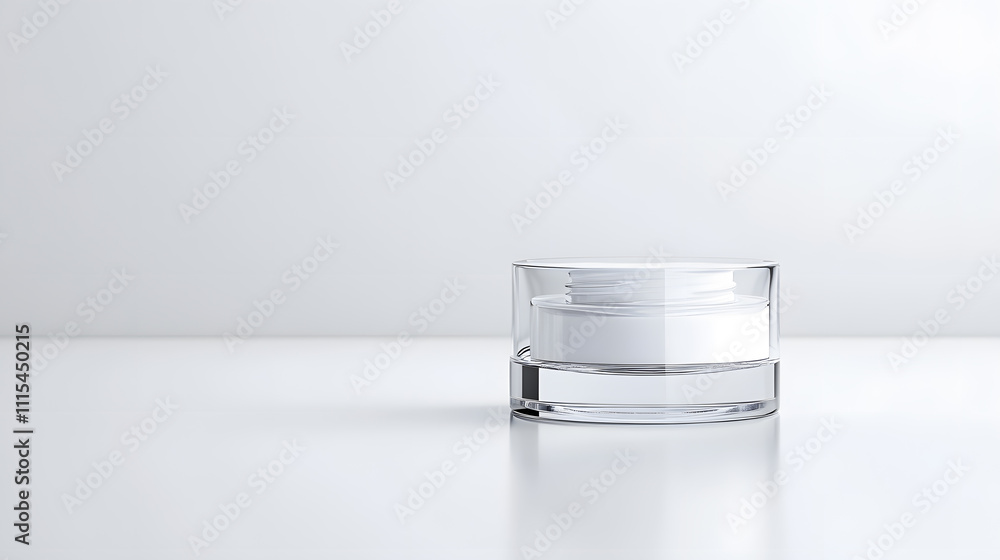 Empty clear glass jar with no lid mock up isolated on white Empty clear glass jar with no lid mock up isolated on white
