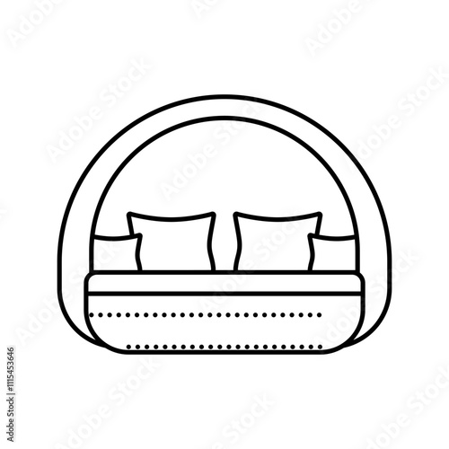 daybed outdoor furniture line icon vector. daybed outdoor furniture sign. isolated contour symbol black illustration