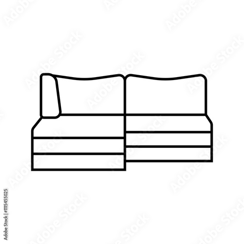 sectional sofa outdoor furniture line icon vector. sectional sofa outdoor furniture sign. isolated contour symbol black illustration