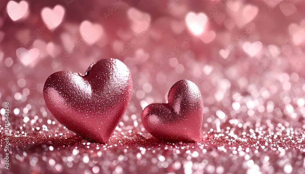 Fototapeta premium Celebrating love heart-shaped decor romantic setting digital art soft focus aesthetic concept for beautiful valentine's day inspiration