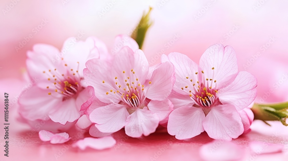 A close-up of delicate pink cherry blossom arranged beautifully on a soft background. A close-up of delicate pink cherry blossom arranged beautifully on a soft background.
