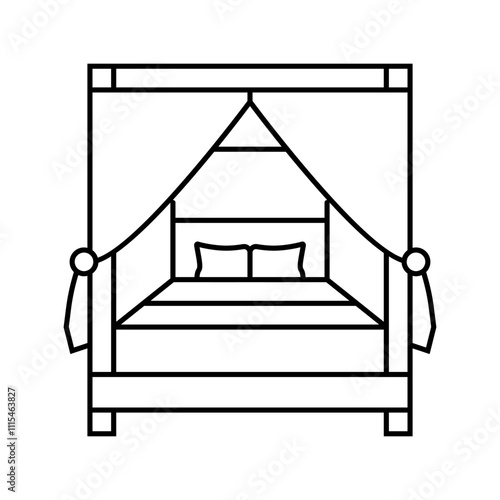 deck chair outdoor furniture line icon vector. deck chair outdoor furniture sign. isolated contour symbol black illustration