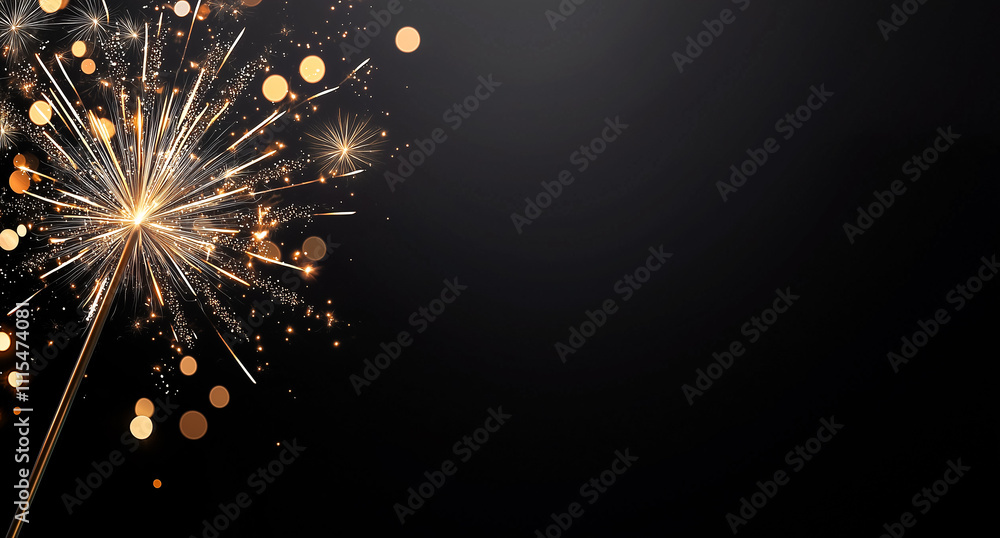 Obraz premium A breathtaking display of golden fireworks