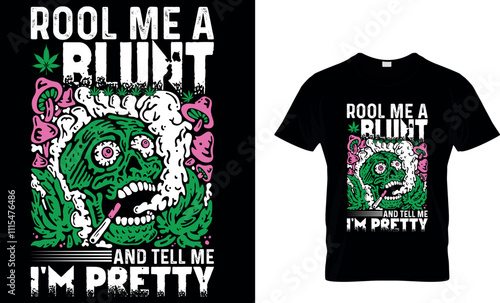 cannabis Typography T shirt Design with editable vector graphic. one joint a day keeps the bad mood away.