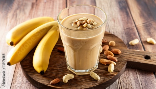 Nutty Delight: A Glass of Banana Peanut Butter Smoothie Perfection