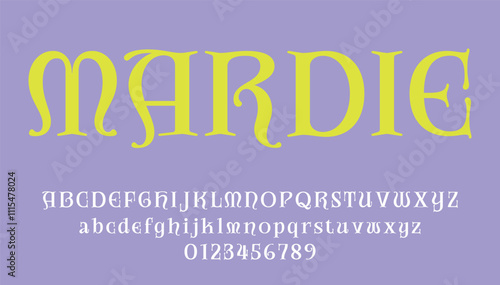 Mardie victorian alphabet font logo