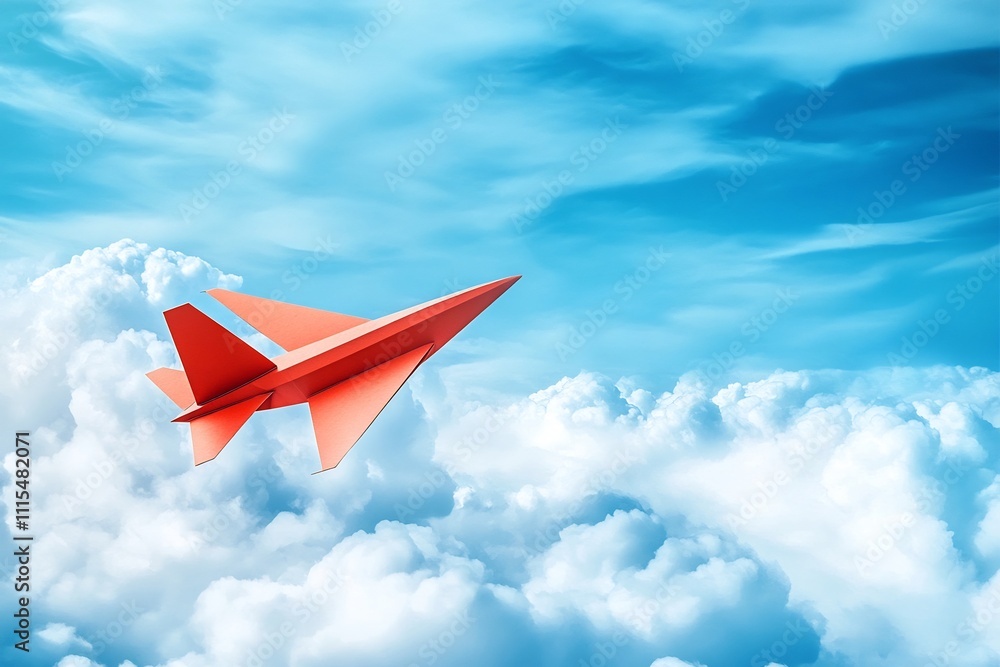 Naklejka premium Transformative Paper Airplane Symbolizing Business Success and Growth