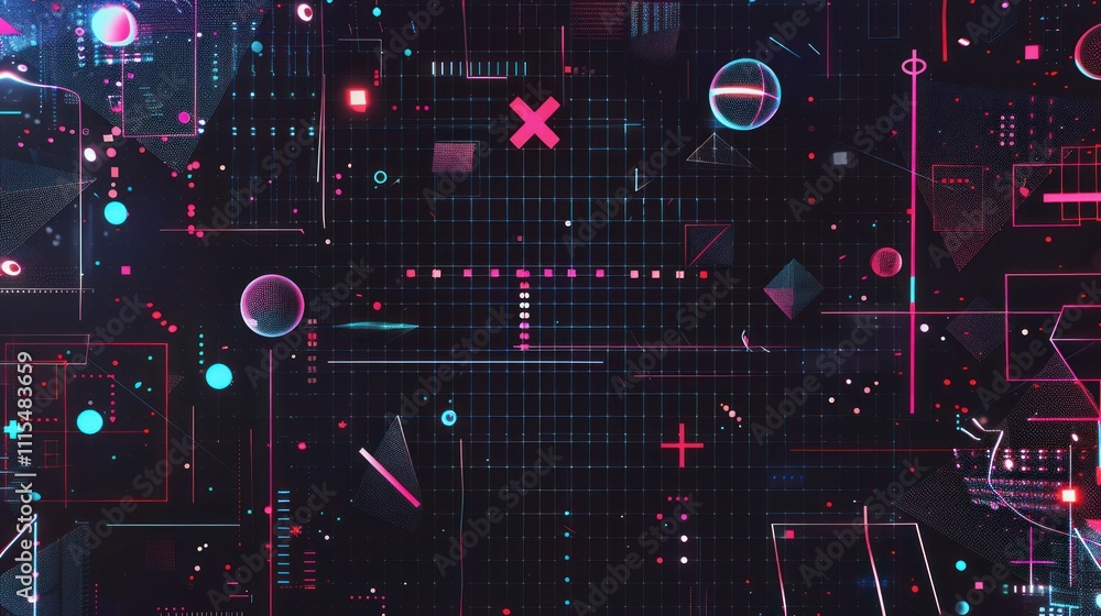 Obraz premium Abstract Neon Digital Art