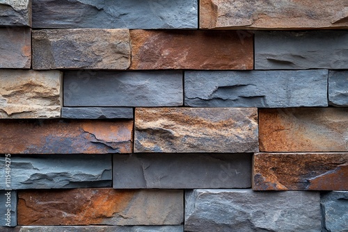 Close-up of a Rustic Brick Wall with Uneven Texture for Vintage Design photo