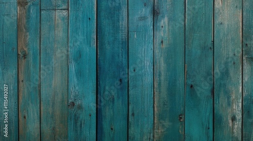 Vintage teal blue weathered wooden texture background creates a unique and rustic feel. This vintage wooden texture in teal blue offers perfect photo style copy space for various designs. photo