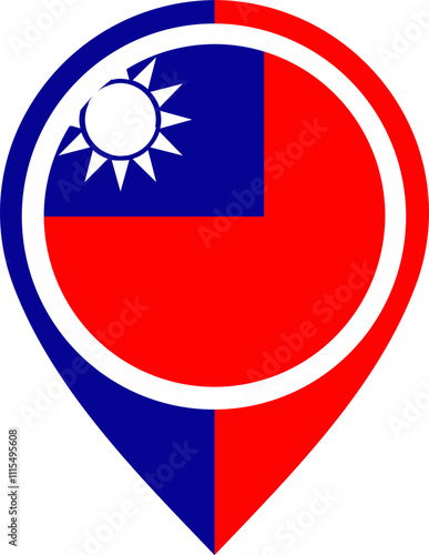Free Download Map Icon Inside Taiwan Flag - GFXLoad