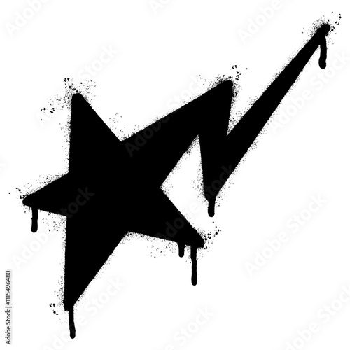 Spray Painted Graffiti star icon isolated on white background