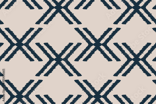 Ikat geometric folklore ornament. Tribal ethnic texture.Seamless striped pattern in Aztec style. Motifs Ikat embroidery abstract design for texture, fabric, clothing, wrapping, decoration