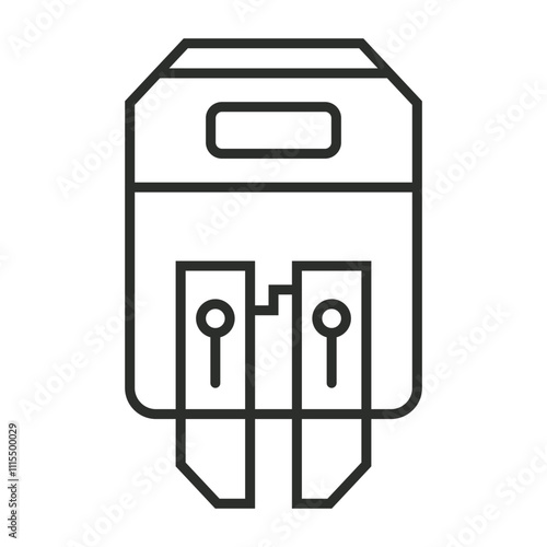 Fuse icon, Electric component symbol outline icon, editable vector illustration and transparent graphic element. Isolated on white background